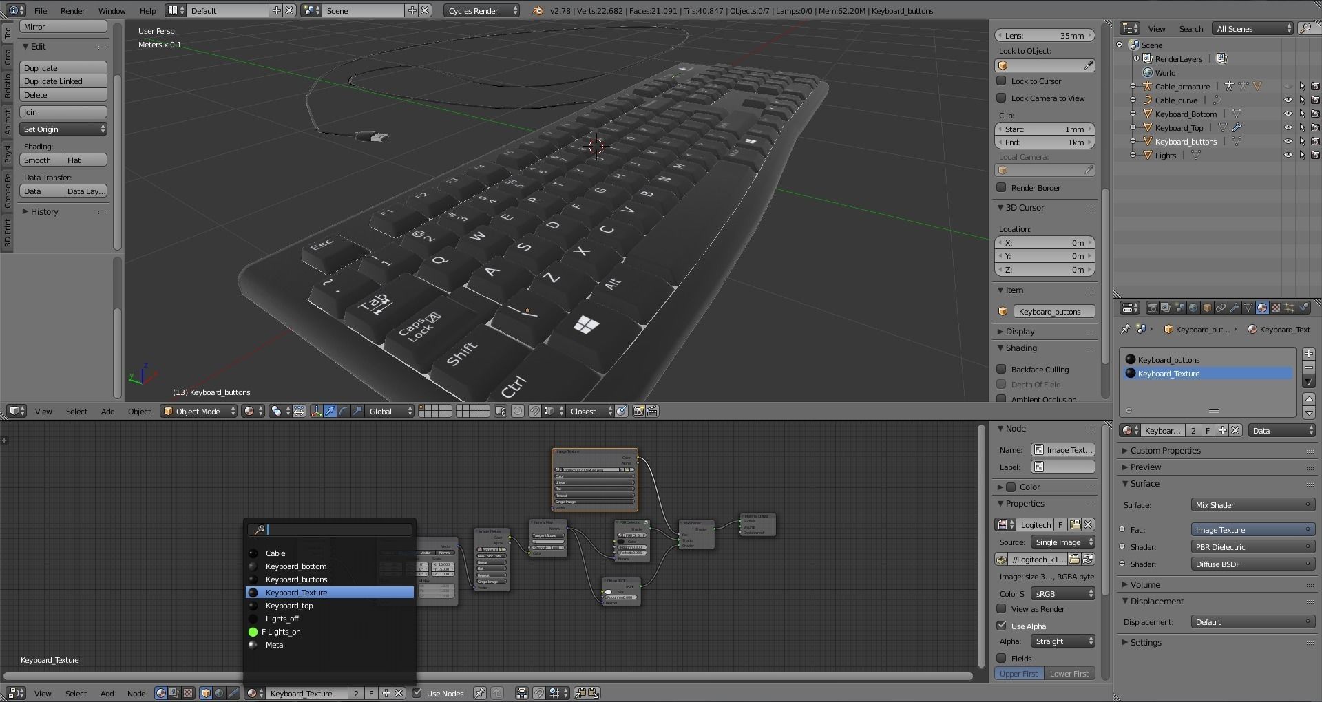 Logitech computer usb keyboard 3D model_5