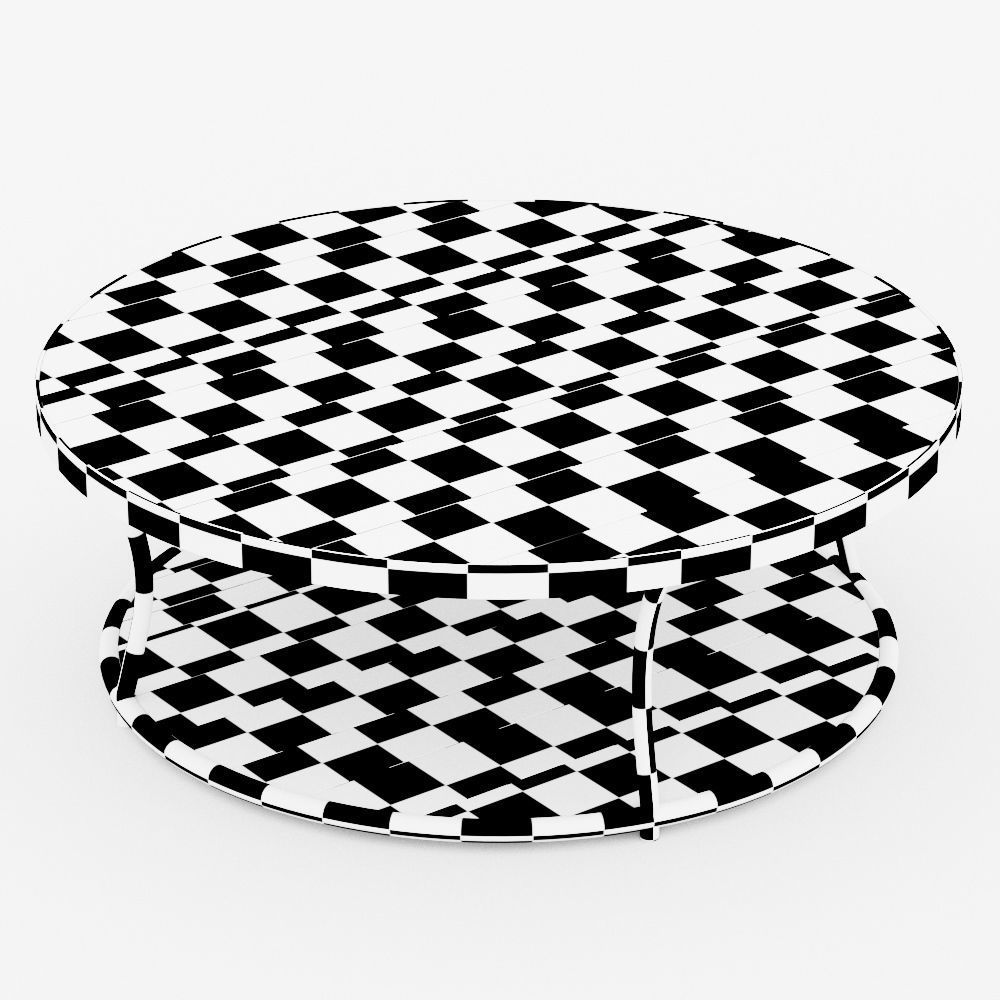 Bentley Round Elm and Iron Coffee Table 3D model_5