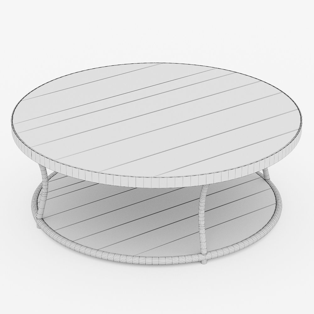 Bentley Round Elm and Iron Coffee Table 3D model_4