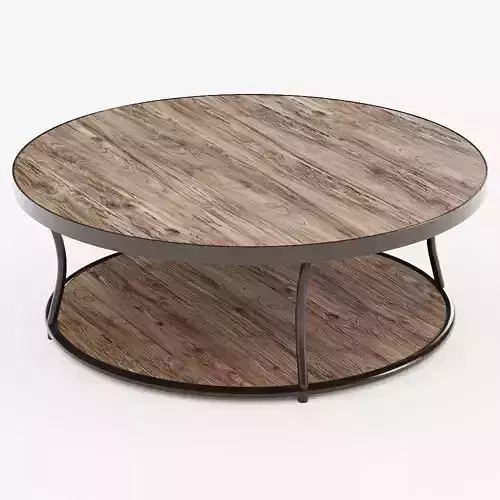 Bentley Round Elm and Iron Coffee Table