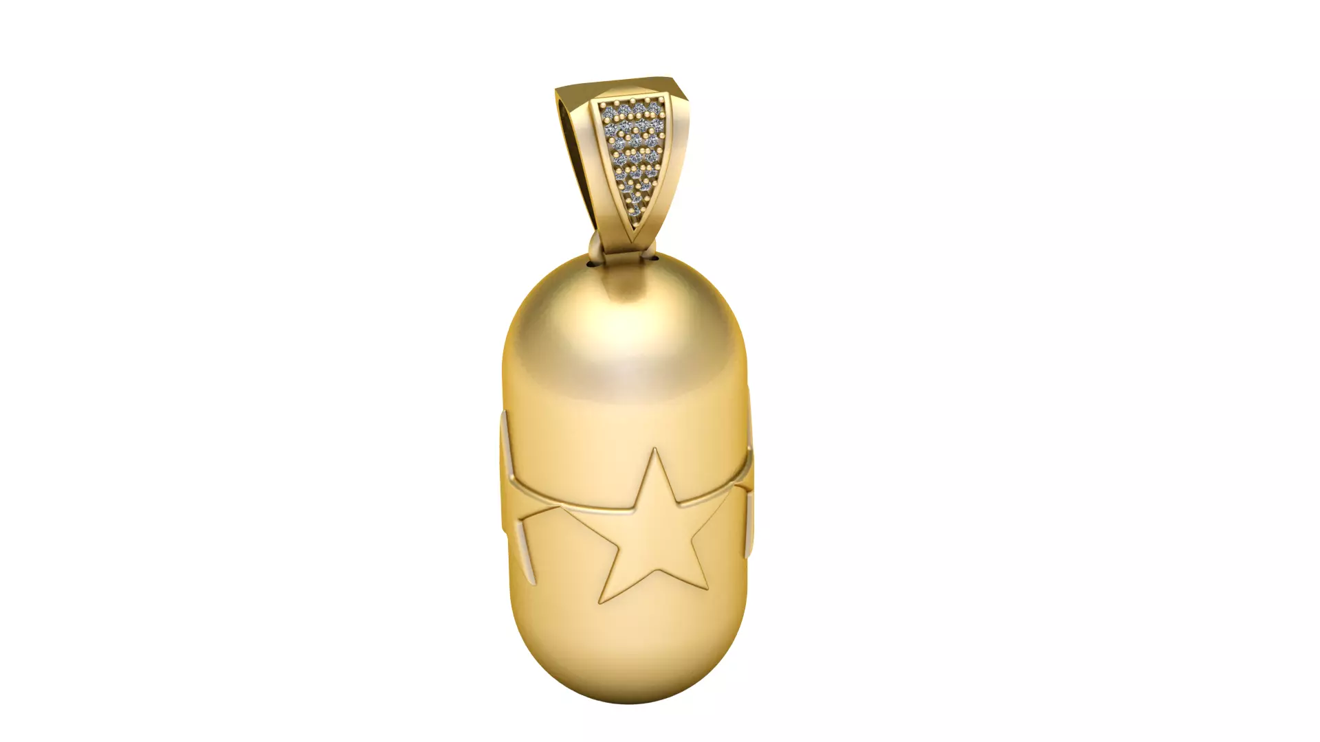 Star Embossed Capsule Pendant 3D print model
