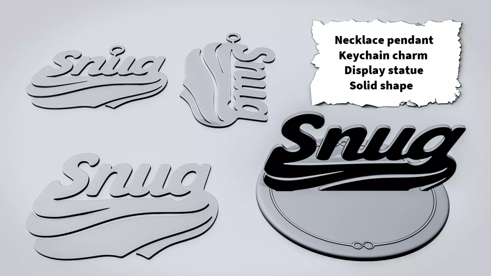 SNUG Cozy Script Sign 3D print model