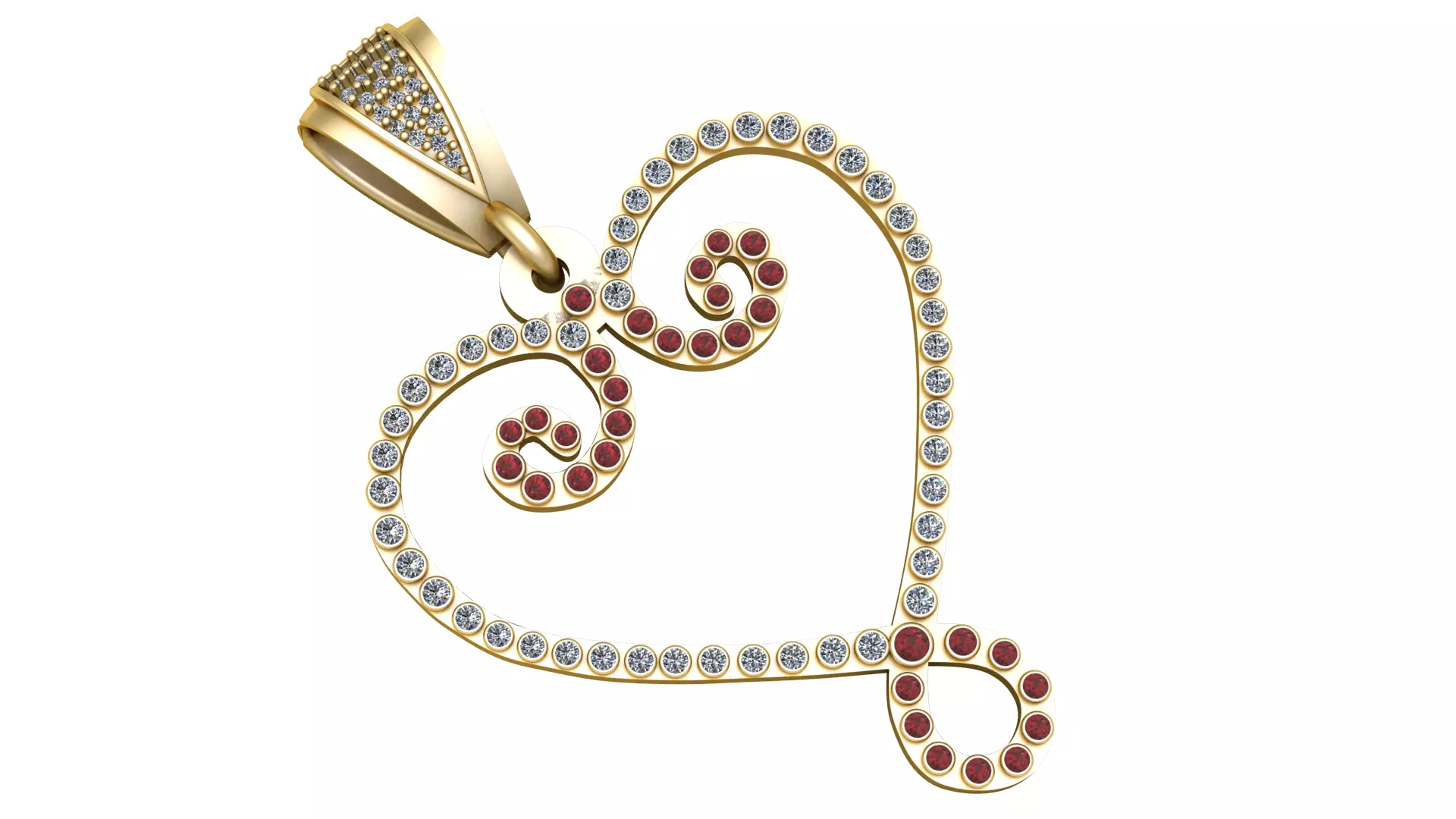 Spiral Heart Filigree Pendant 3D print model