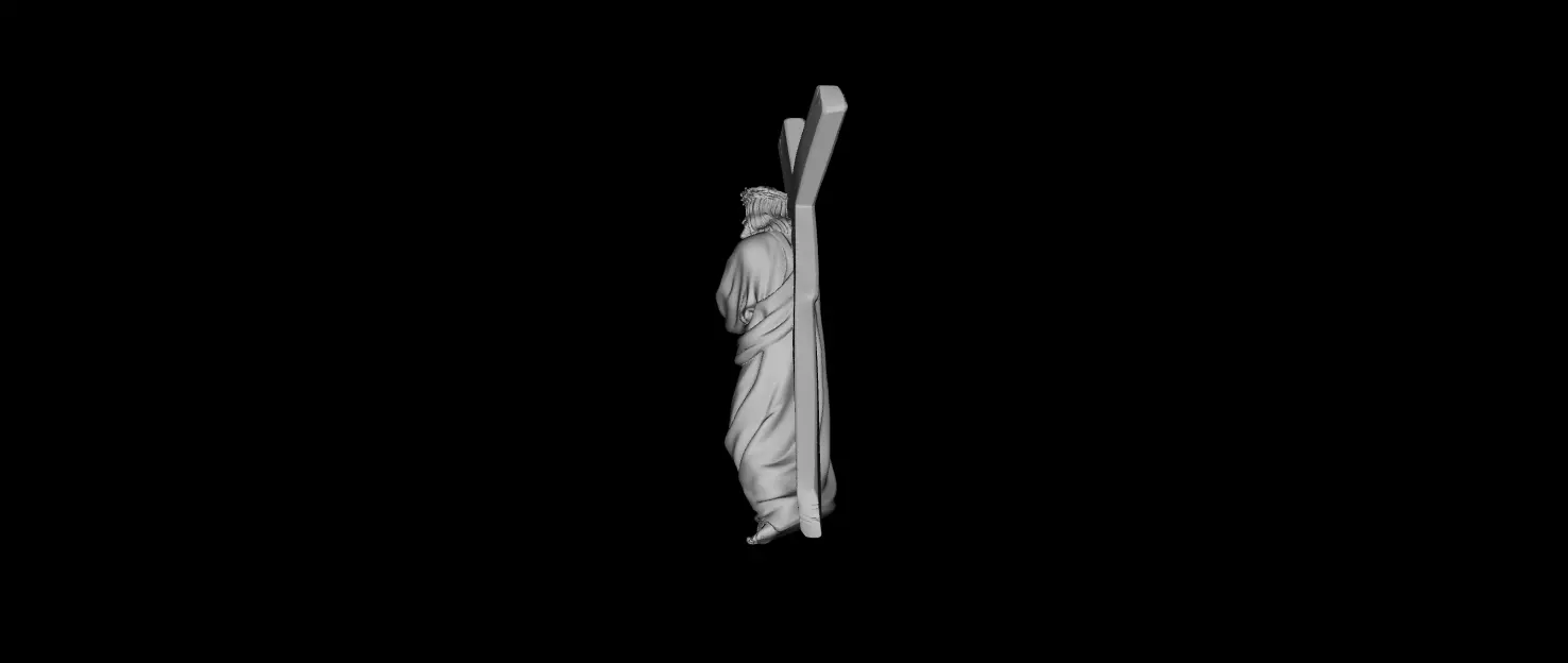 Jesus Carrying Cross Pendant STL 3D Print Model 3D print model