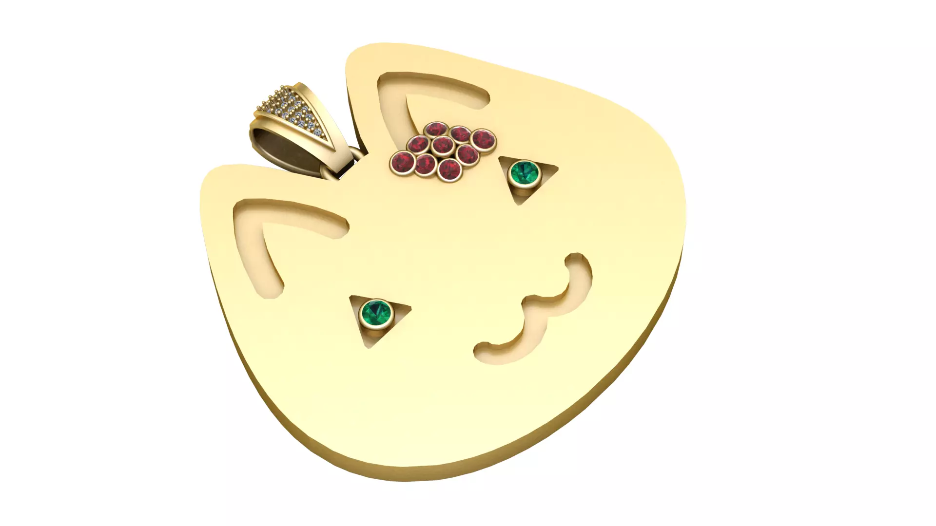 Yellow Gold Rubies and Emeralds 3D print model