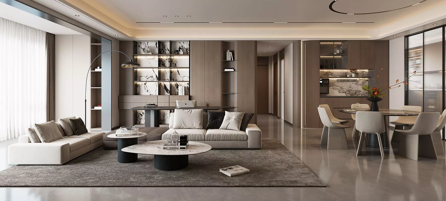 Light luxury living room 3D model