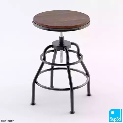 Industrial Mansard Stool 3D model