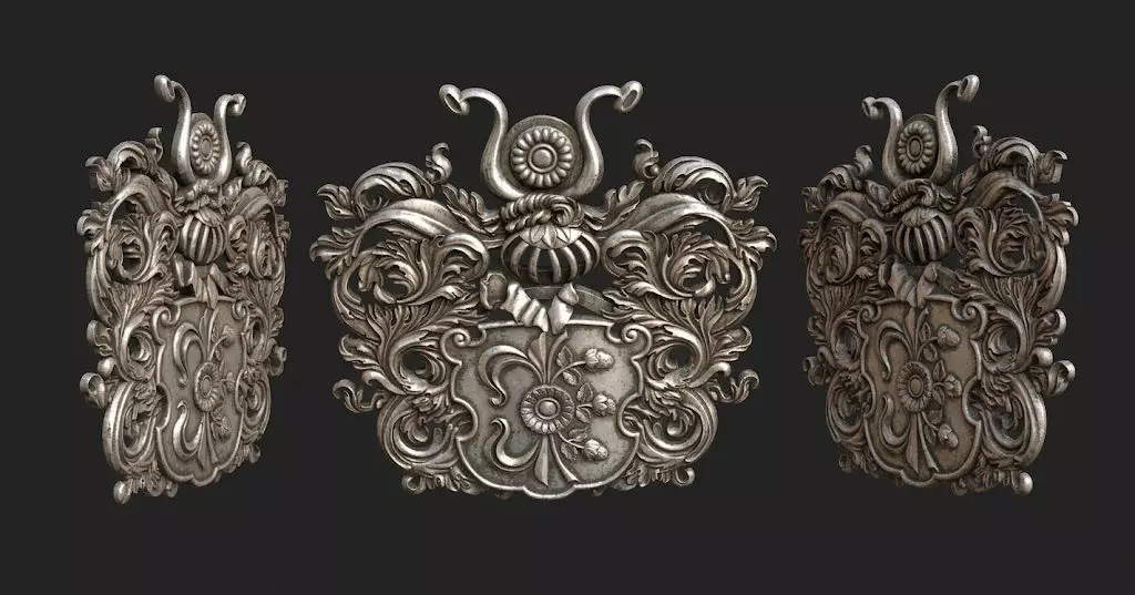 Baroque Coat of Arms Relief Luxury 3D Model 3D print model