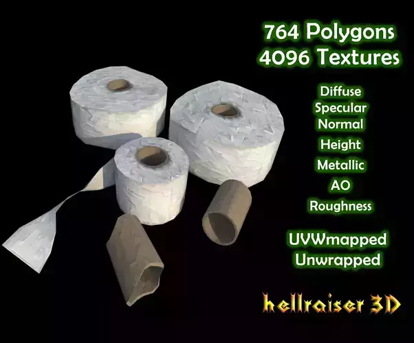 Toilet  Papers - PBR - Textured