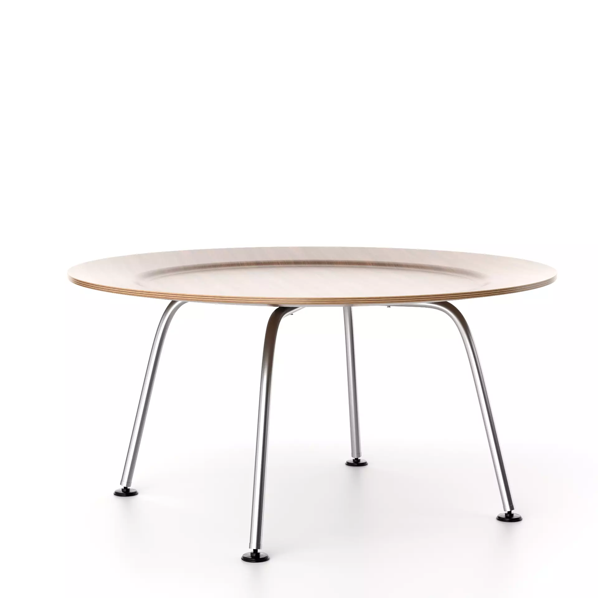 Eames CTW Molded Plywood Coffee Table metal legs 3D model