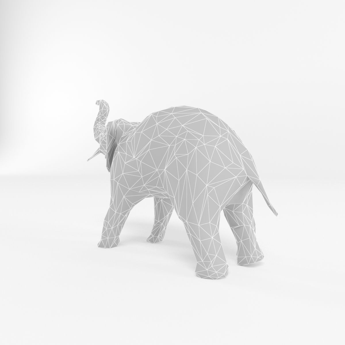 Elephant Low Poly Mammal African Wild Animal Lowpoly Low-poly 3D model_2
