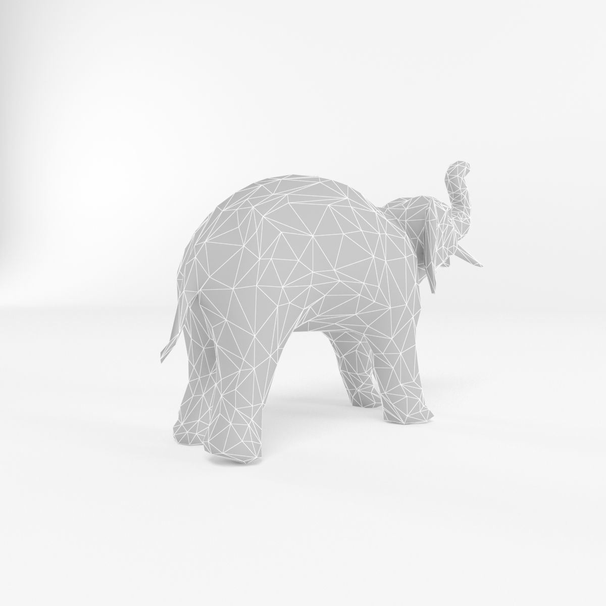 Elephant Low Poly Mammal African Wild Animal Lowpoly Low-poly 3D model_3