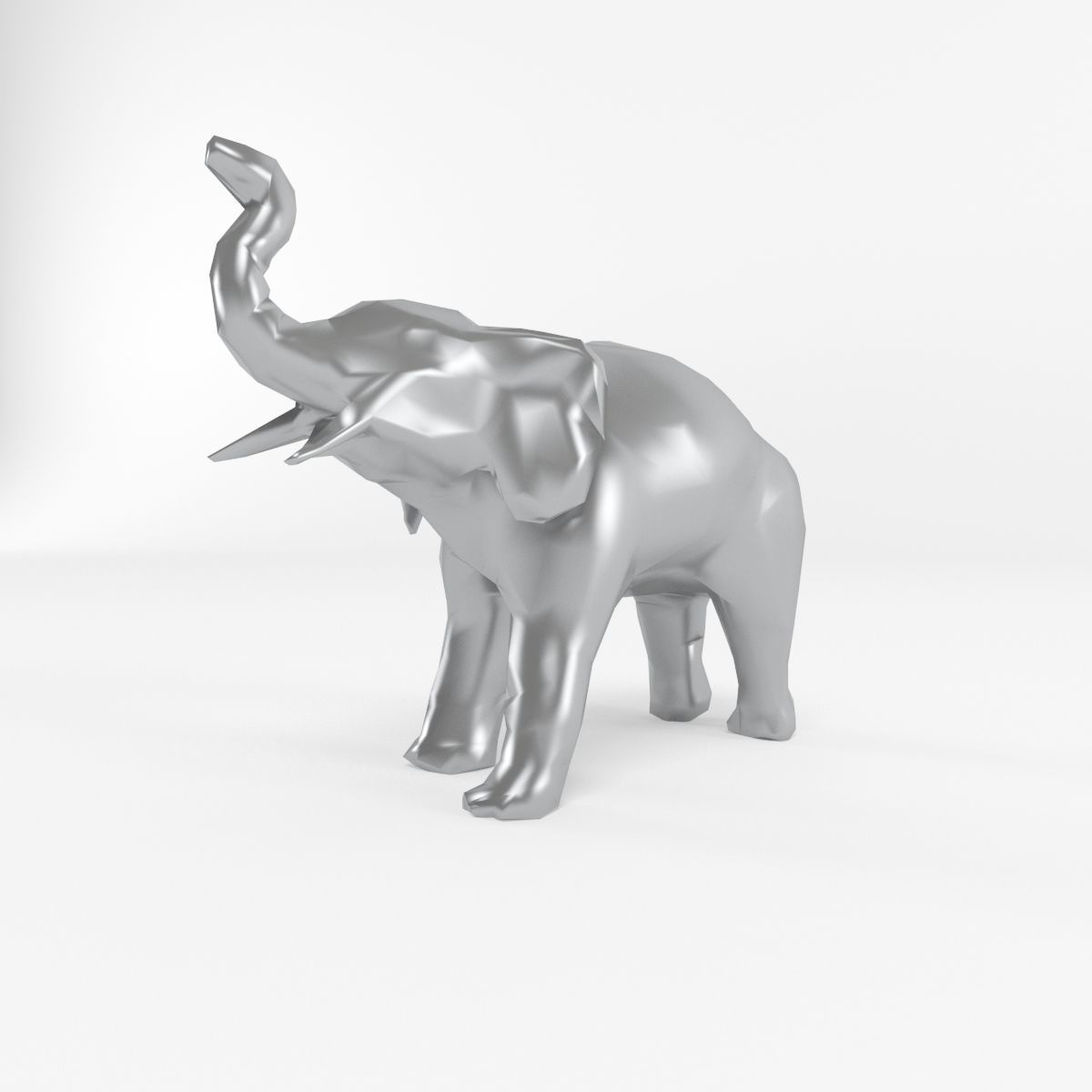 Elephant Low Poly Mammal African Wild Animal Lowpoly Low-poly 3D model_4