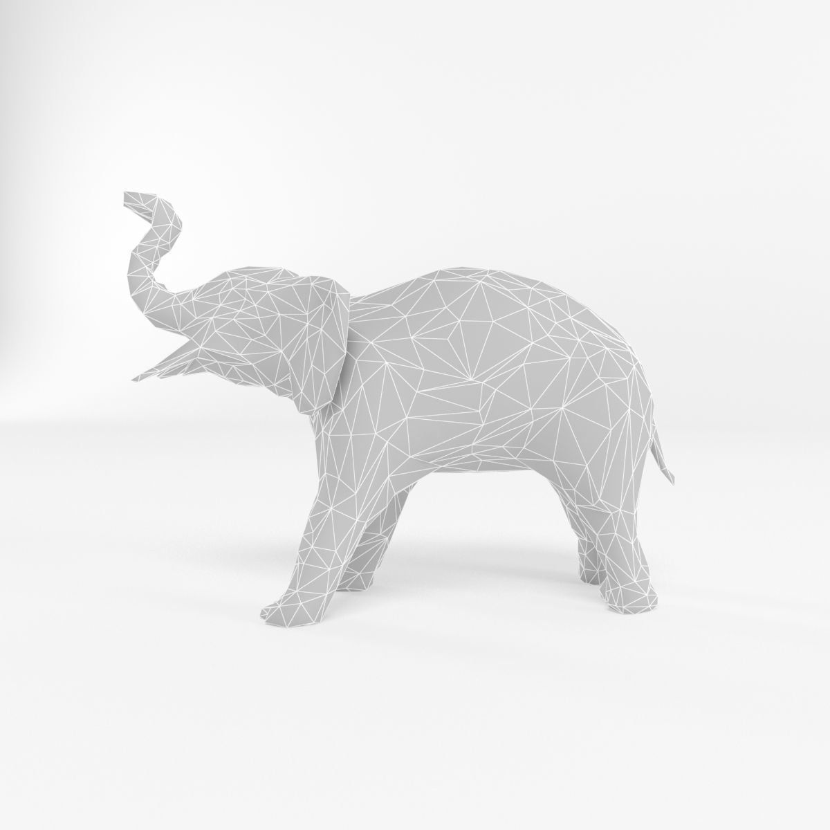 Elephant Low Poly Mammal African Wild Animal Lowpoly Low-poly 3D model_1