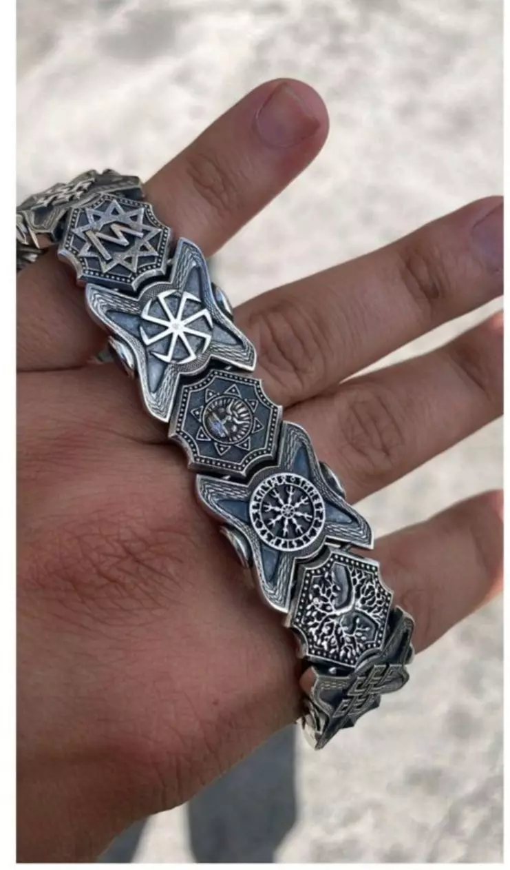 Slavic Amulet Bracelet Mens 2 Variants 3D STL 3D print model