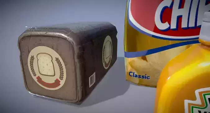 Low Poly Food Grocery Pack Supermarket Props Game Ready Low-poly 3D model 4
