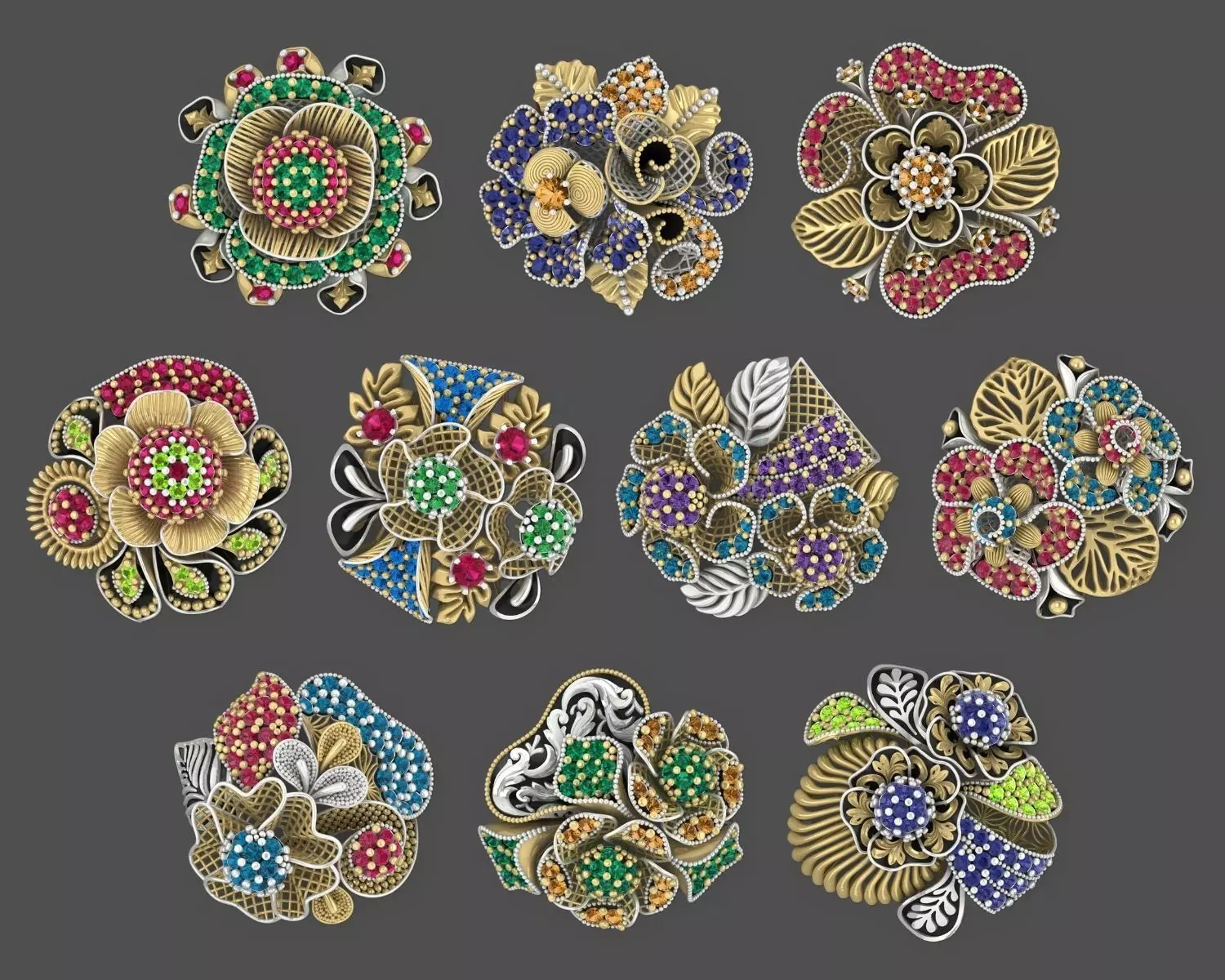 NEW TURKISH RINGS LOT XVSS-01 TO 10 3D print model