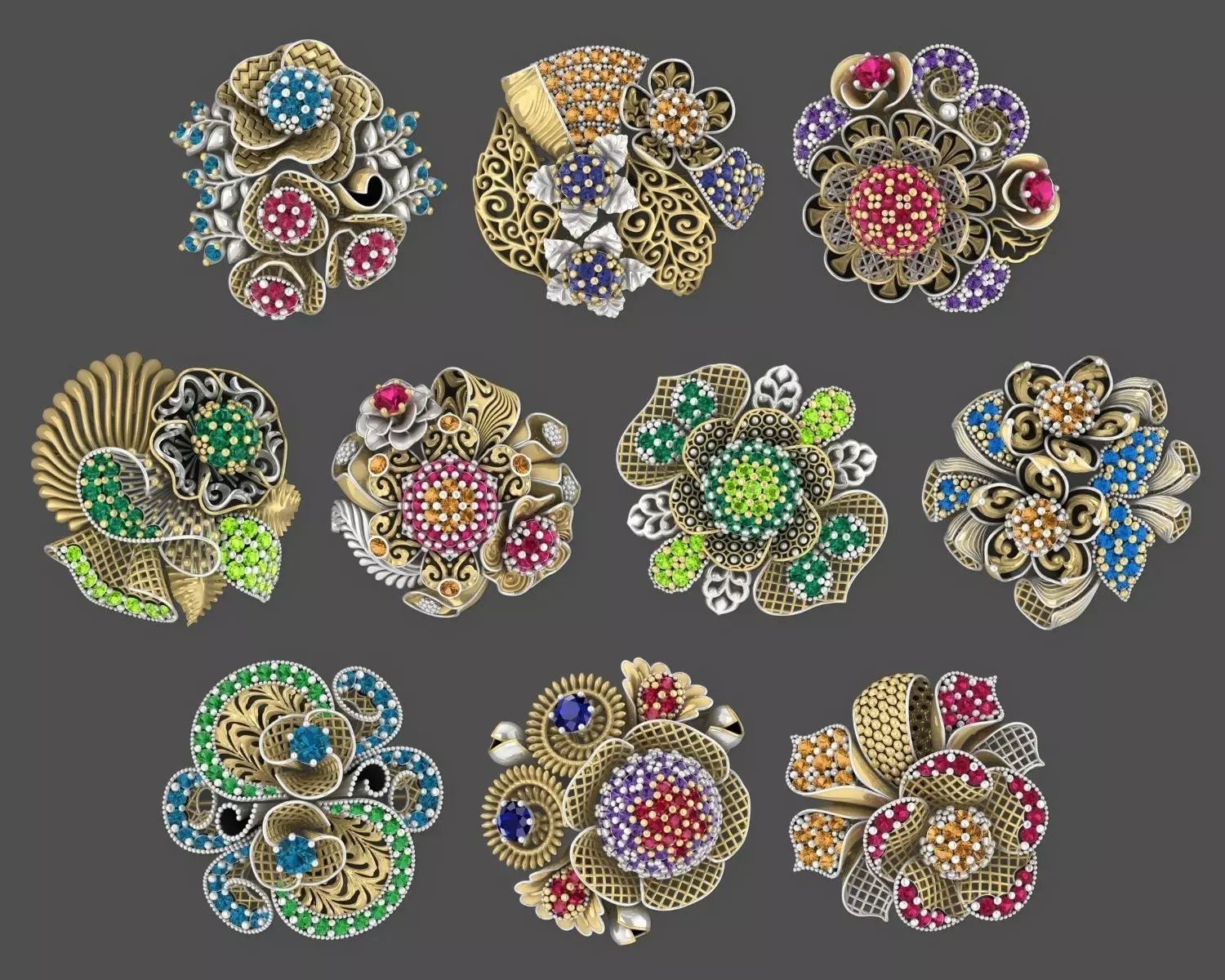 NEW TURKISH RINGS LOT XVSS-11 TO 20 3D print model