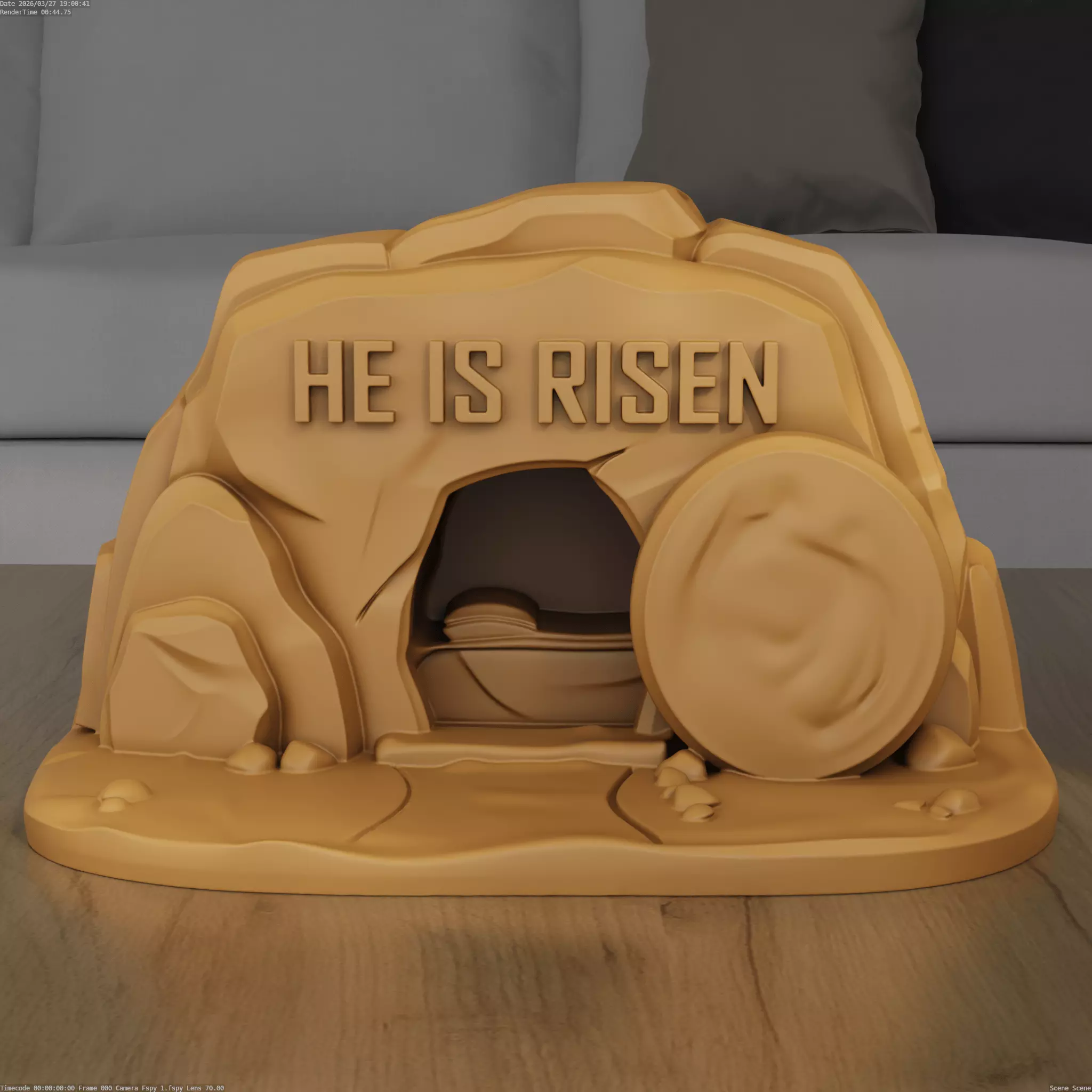 Easter Empty Tomb He Is Risen 3D Print STL 3D print model