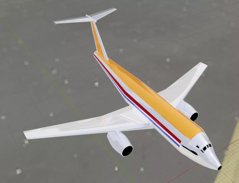 F29 Style Twin-Engine T-Tail Jetliner - Custom Plane Low-poly 3D model