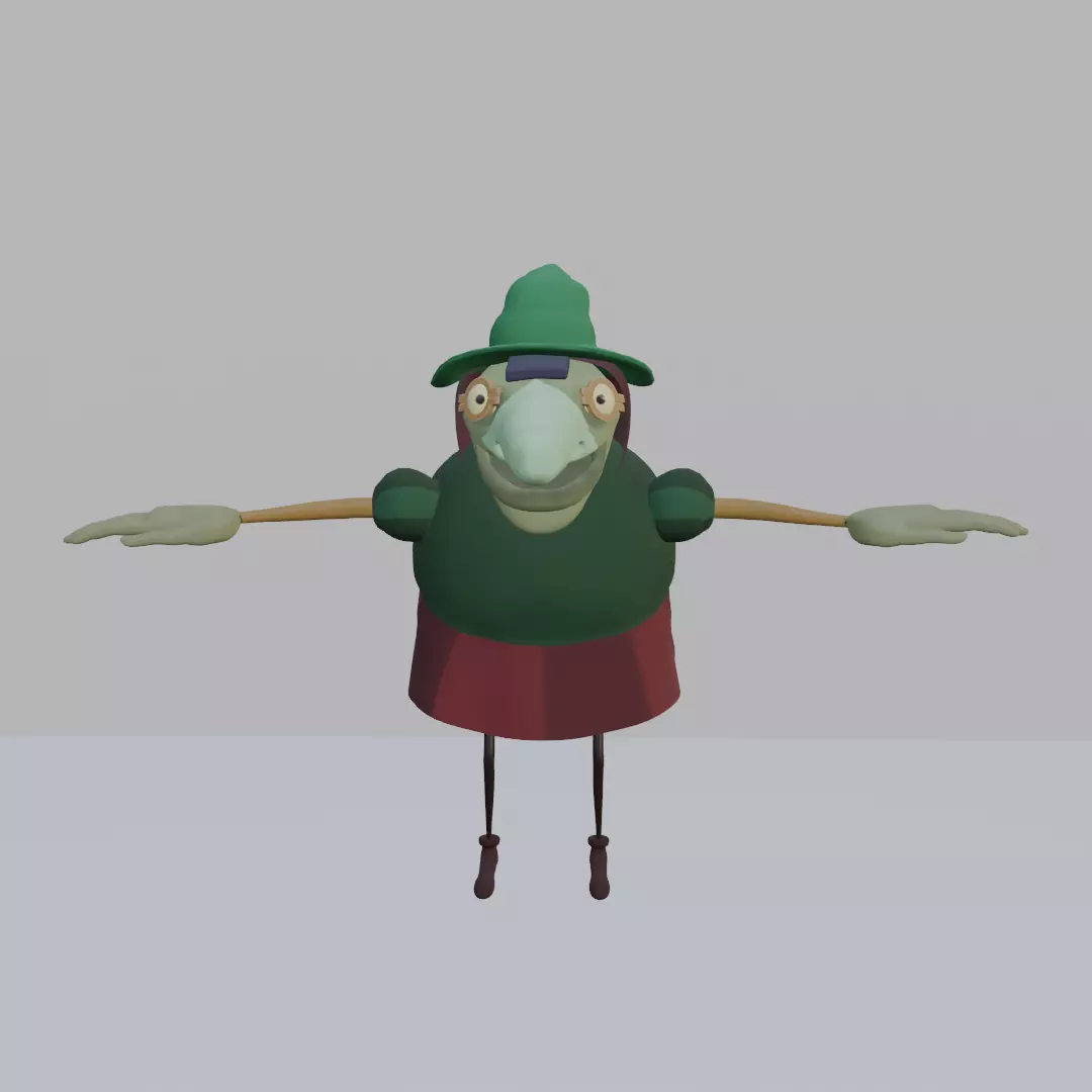 stylized rigged character Low-poly 3D model