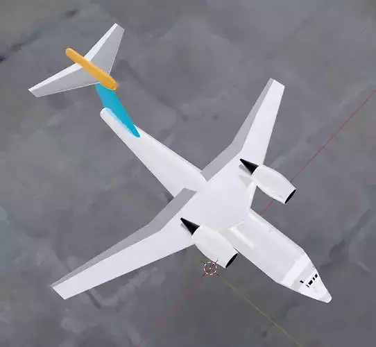  Fictional Jetliner An-72 Inspired NURBS CAD and Mesh ready