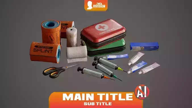 First Aid Tools - PBR Game Ready - LOW POLY
