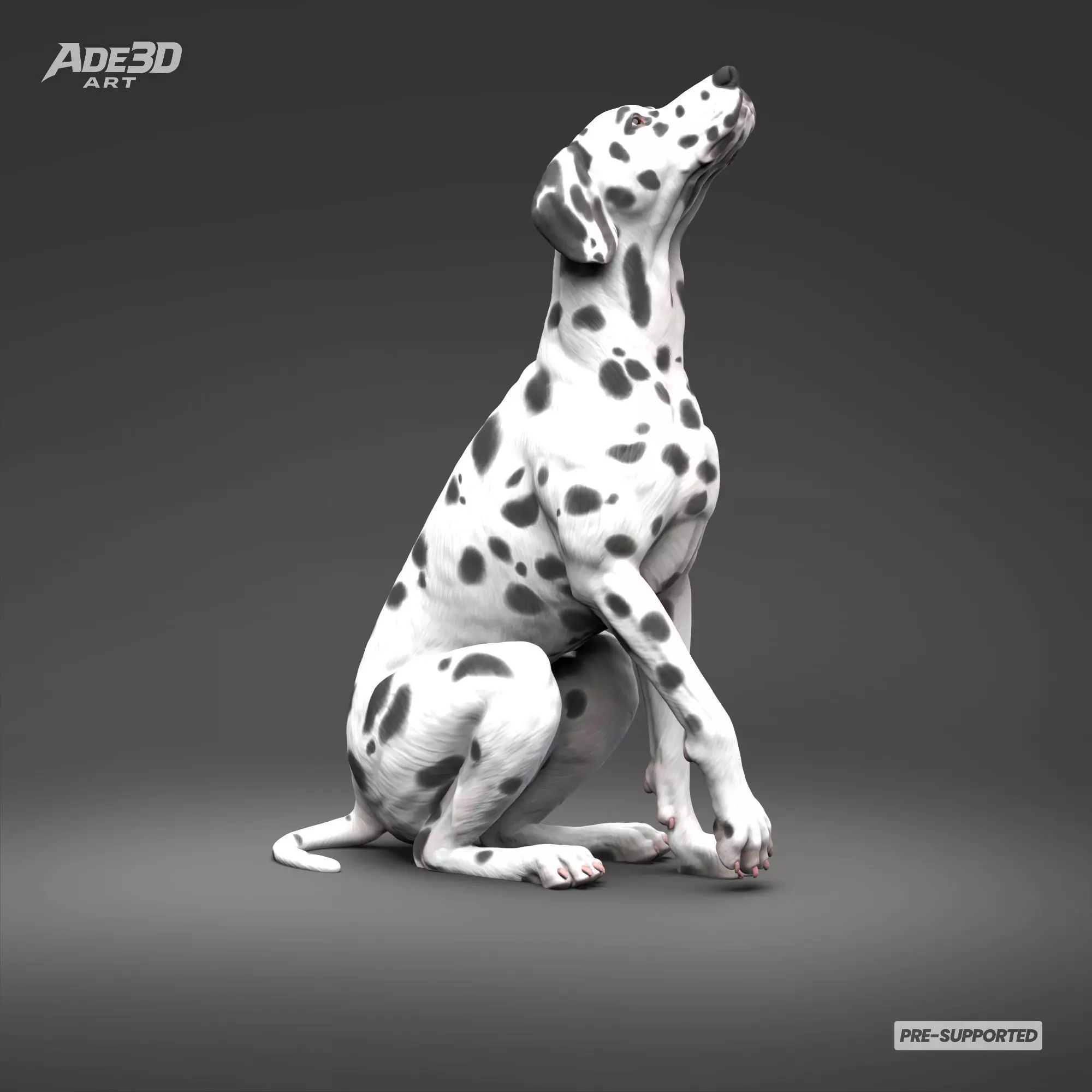 Dalmatian 3D Print Model Pose 04 Free 3D print model