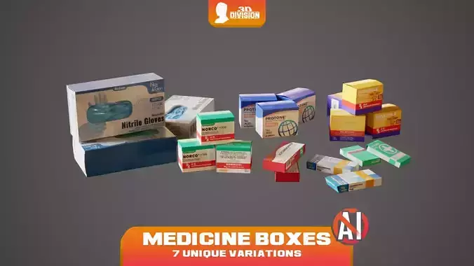 Medicines Boxes - PBR Game Ready