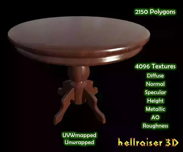 Round Table - PBR - Textured