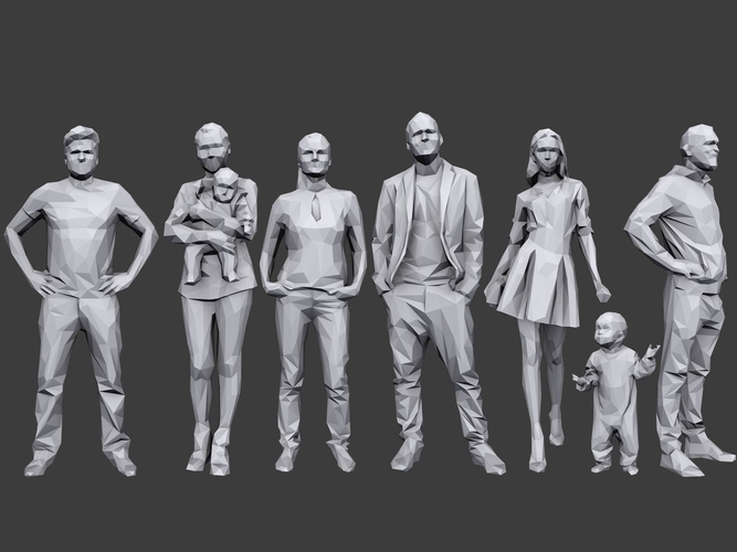 Lowpoly People Casual Pack Low-poly 3D model