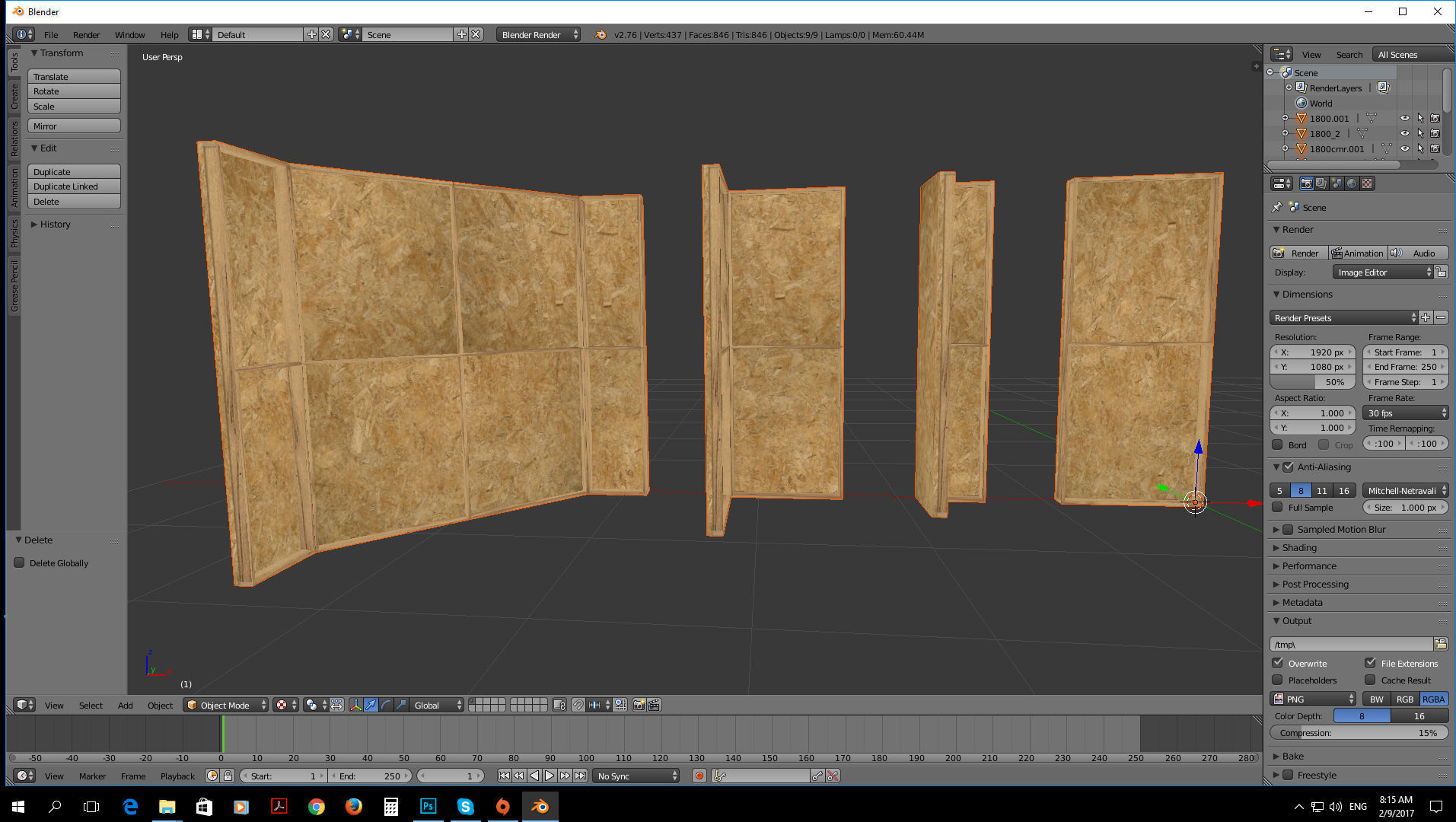 Modular construction site wall partition kit Low-poly 3D model_4