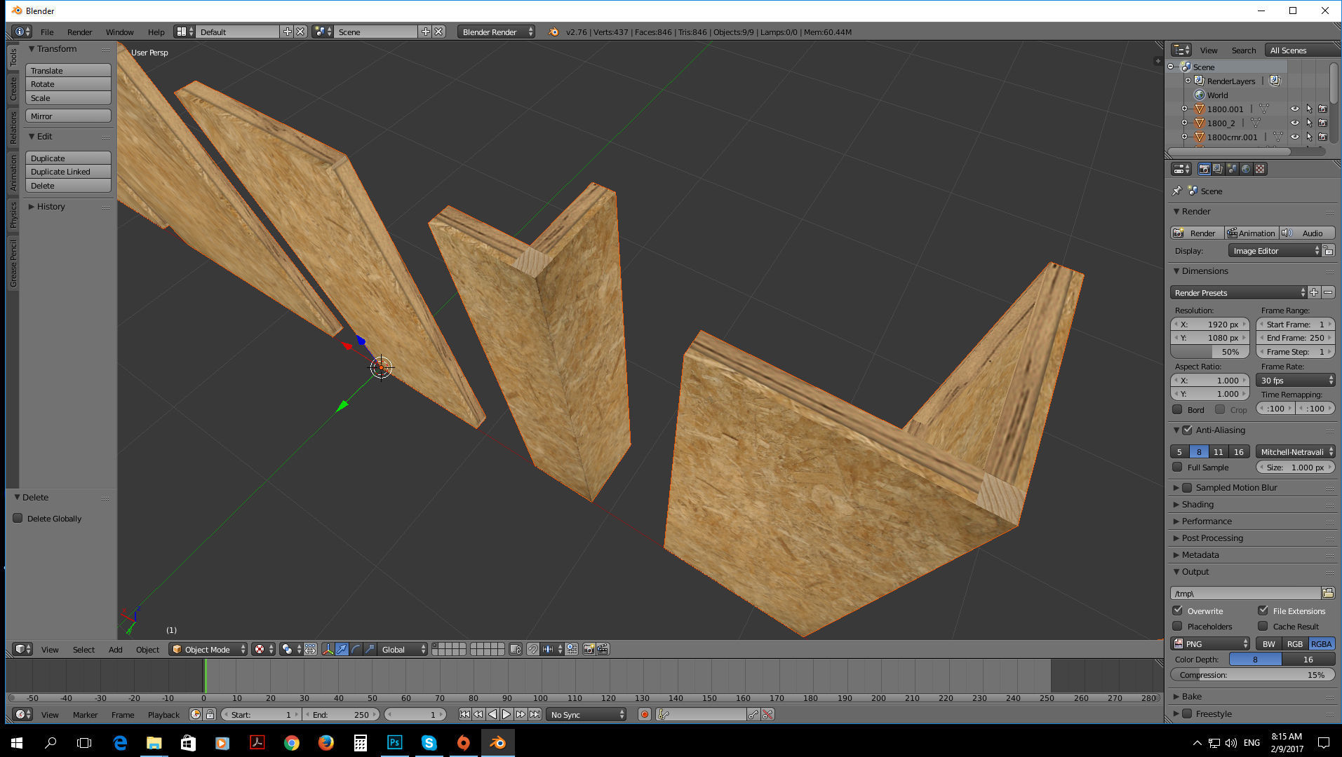 Modular construction site wall partition kit Low-poly 3D model_5