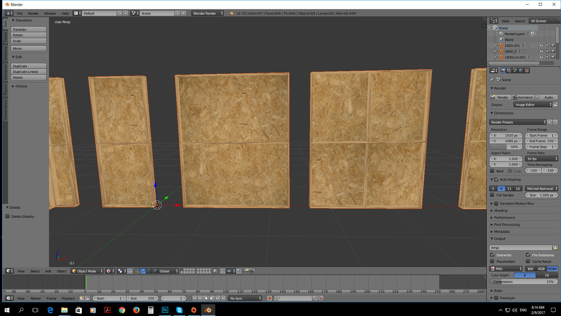 Modular construction site wall partition kit Low-poly 3D model_6