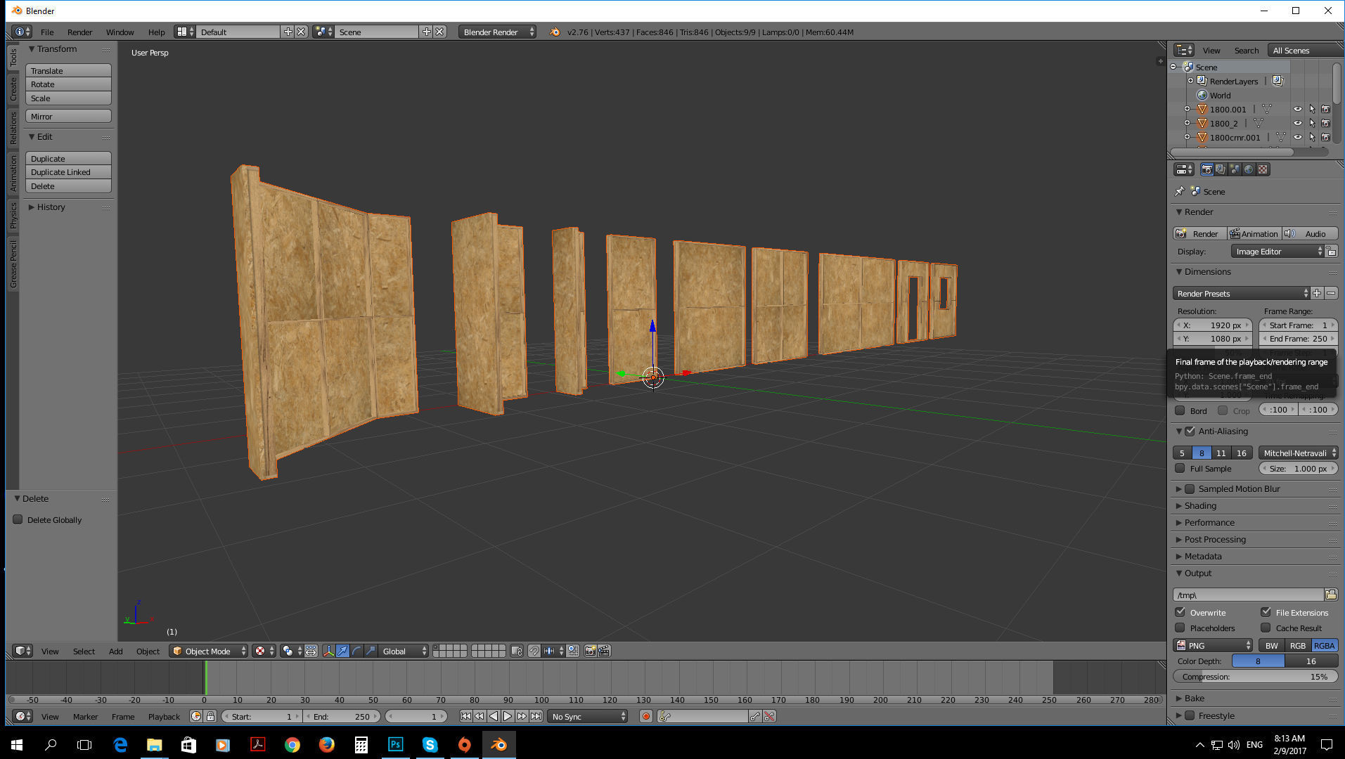 Modular construction site wall partition kit Low-poly 3D model_8