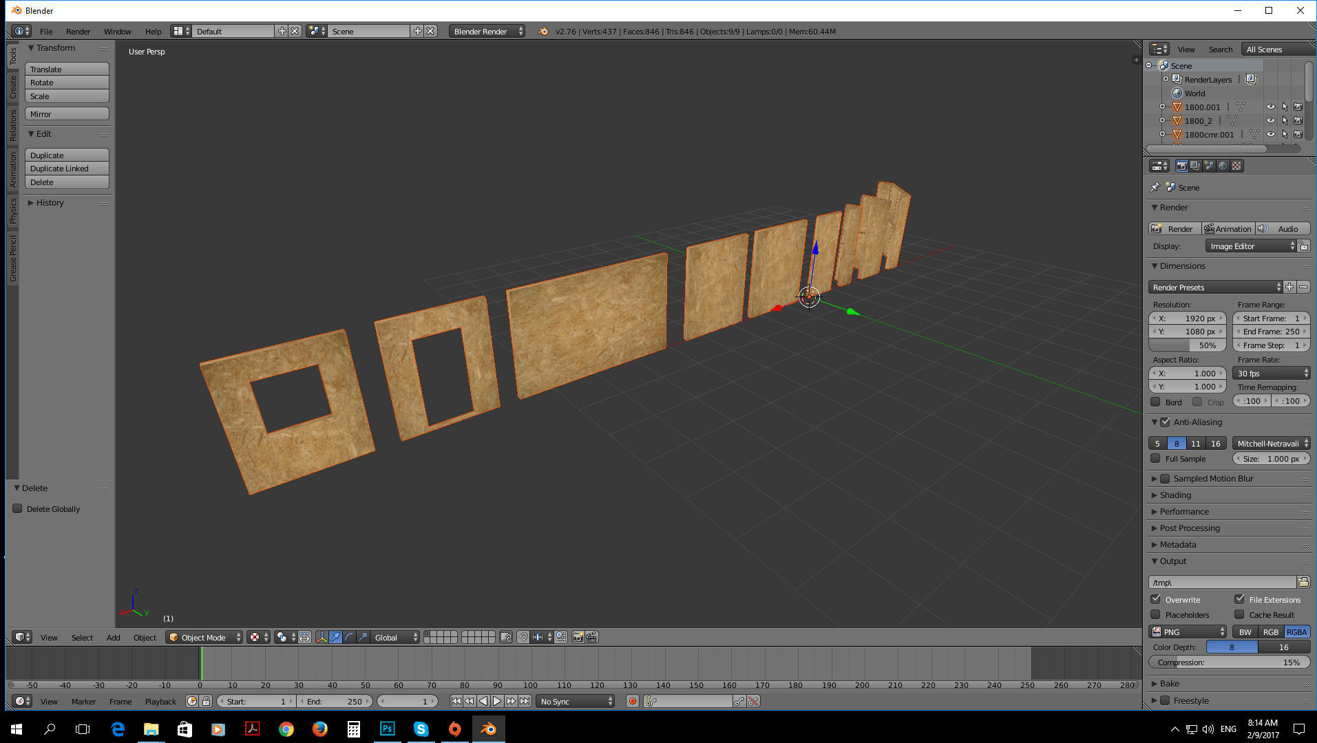 Modular construction site wall partition kit Low-poly 3D model_2
