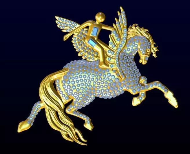Celestial Ascent Pegasus Sculpture Free low-poly 3D model