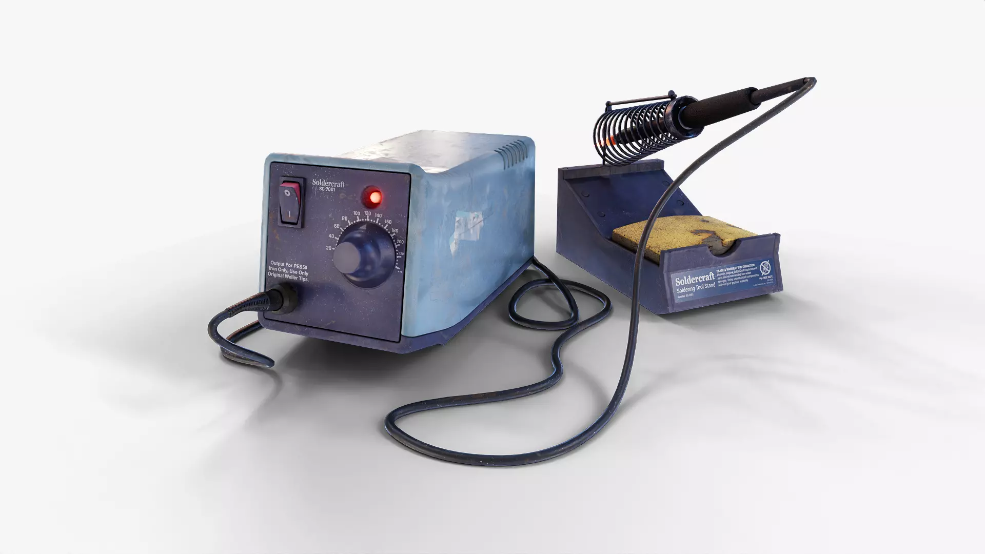 Soldering station Low-poly 3D model