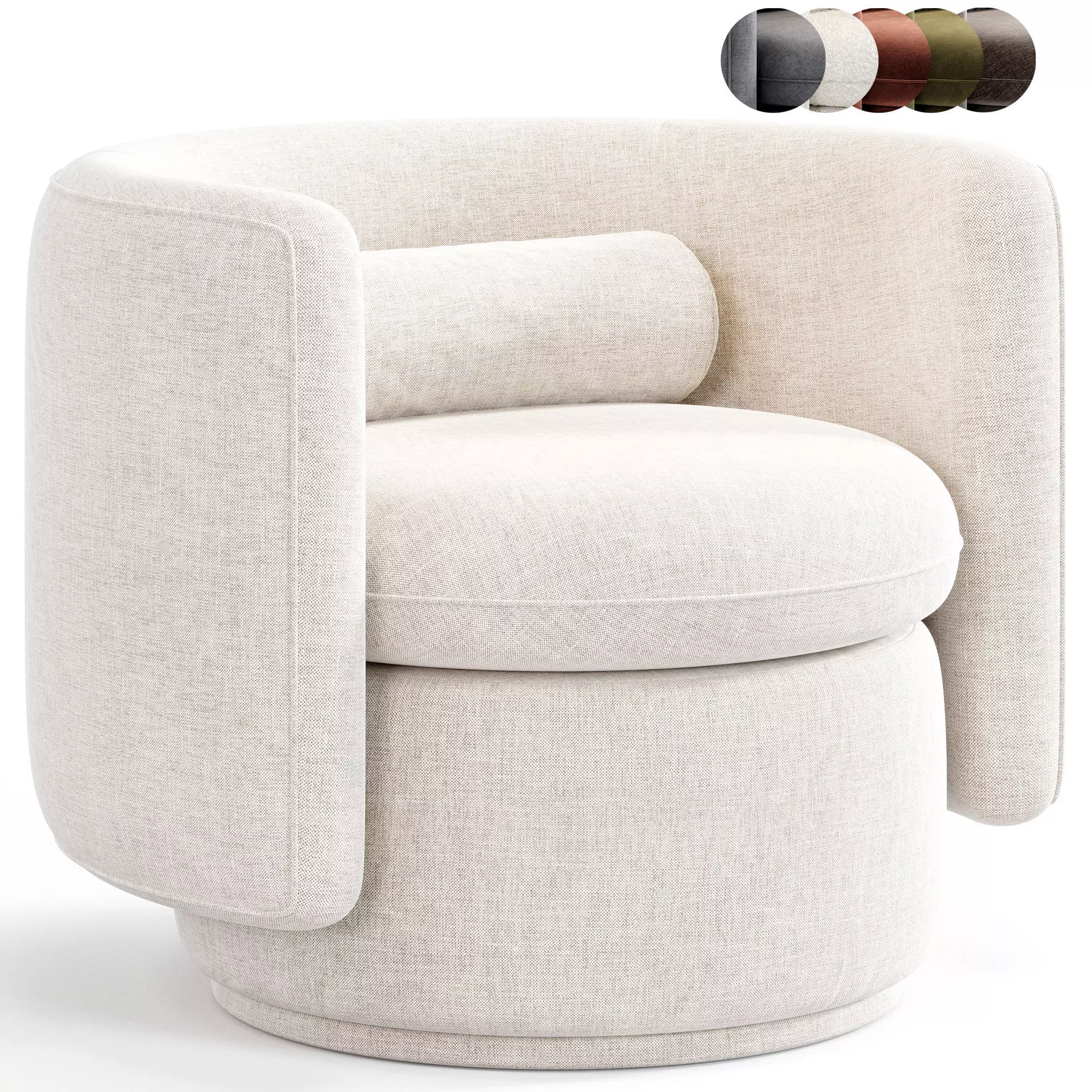 Tuzla Swivel Armchair By Polyandbark Low-poly 3D model
