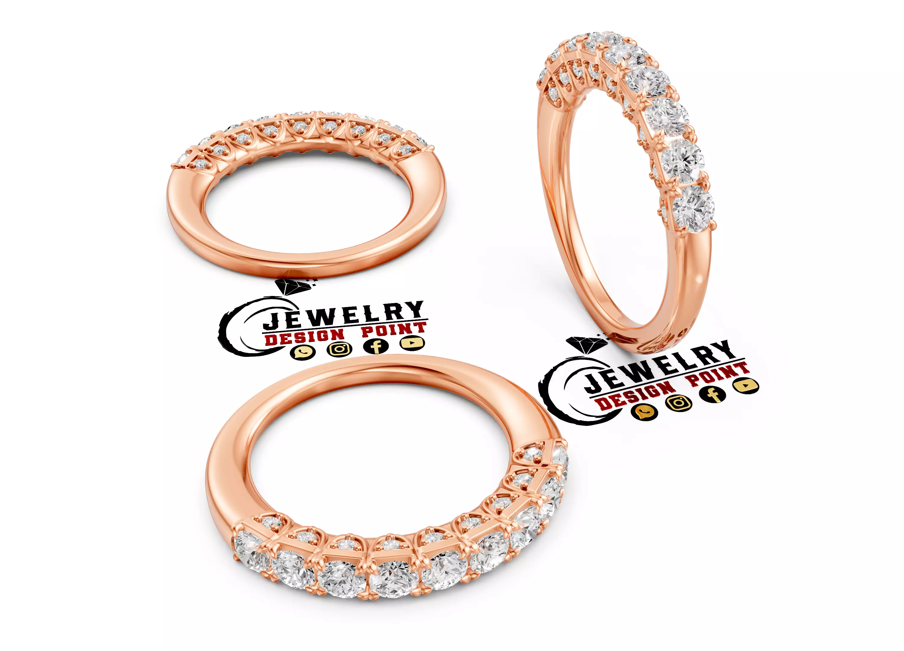 Custom The Queens Anniversary Band - Engagement Wedding Band 3D print model