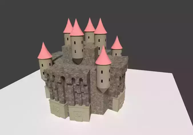 dark gothic castle Low-poly 3D model