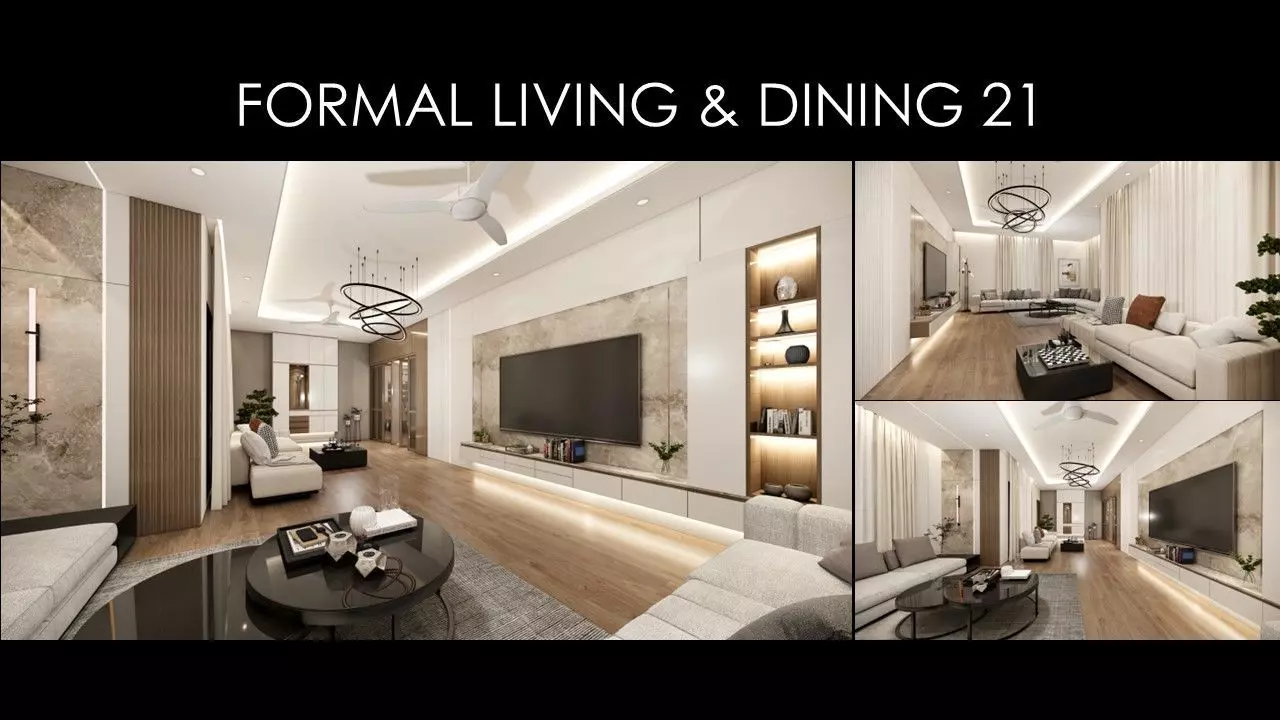 FORMAL LIVING AND DINING AREA 21 Low-poly 3D model