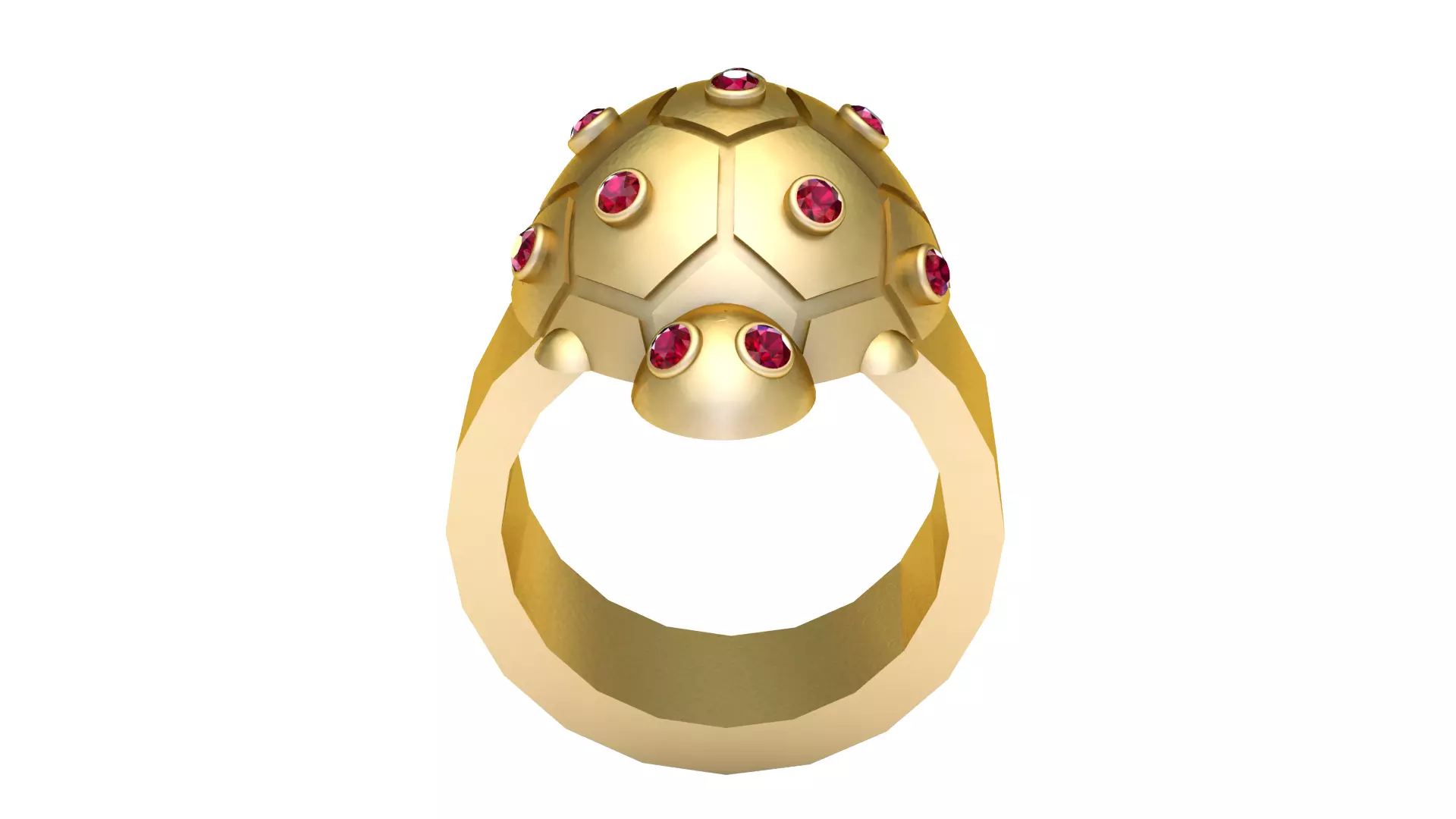 Stylized Ladybug Gemstone Ring 3D Modey 3D print model