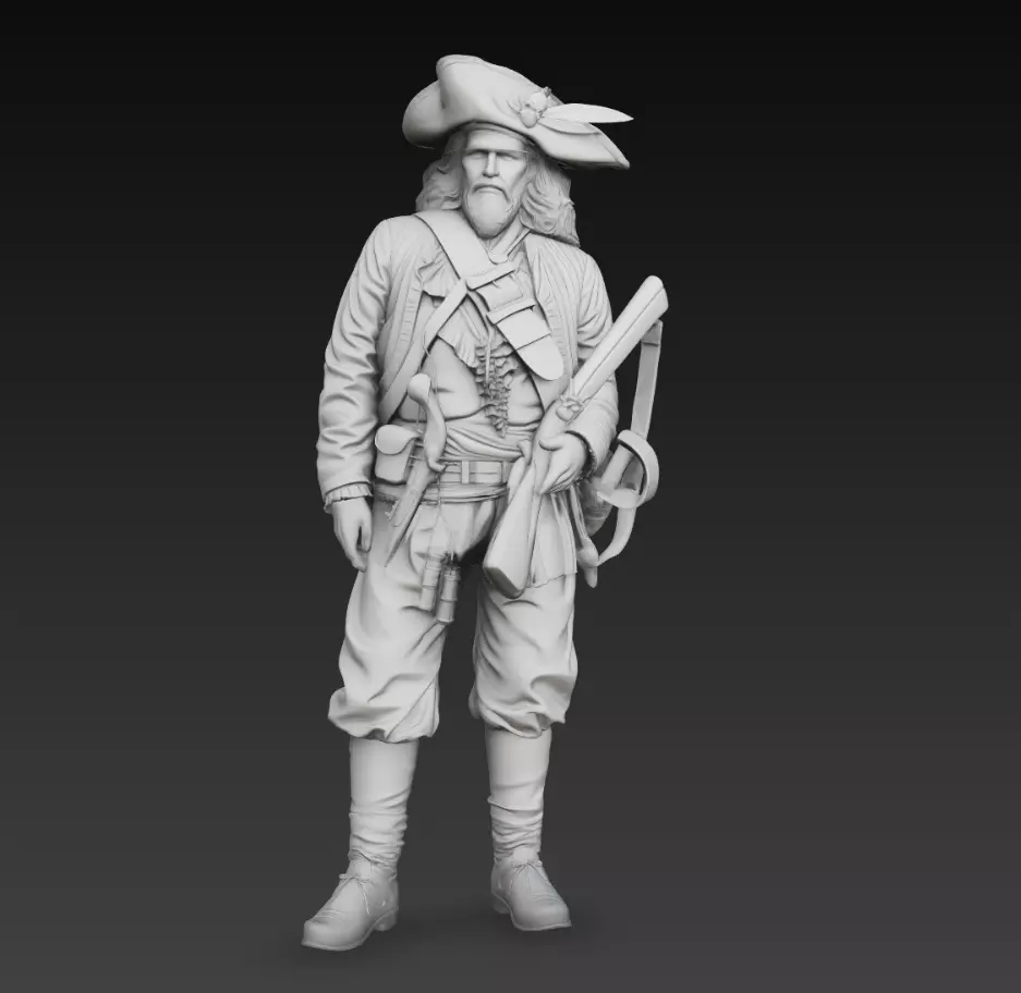 Classic Pirate Soldier Character Statue Figure 3D Model 3D print model