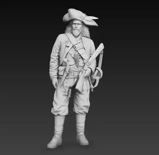 Classic Pirate Soldier Character Statue Figure 3D Model