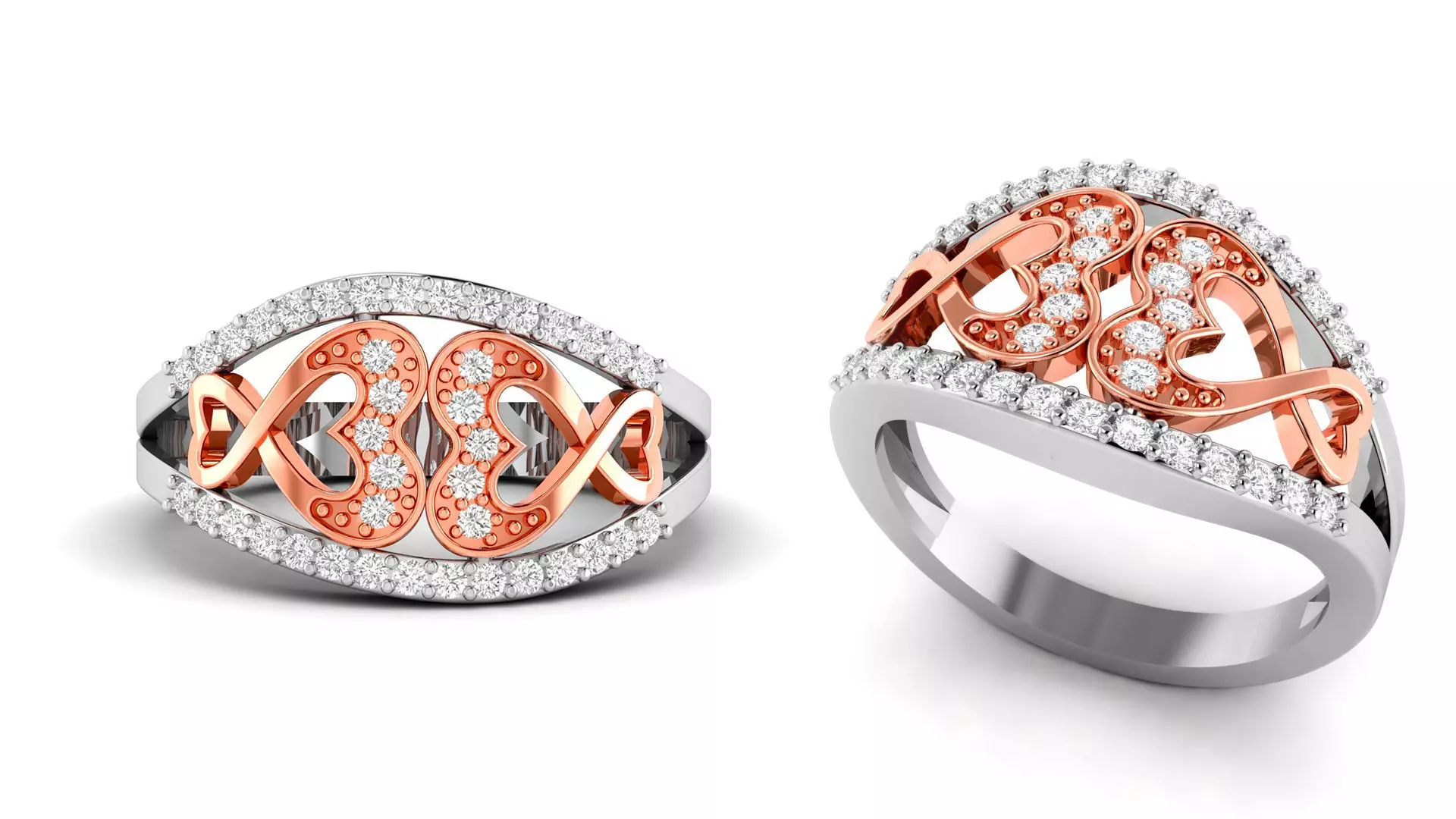 Heart Infinity Love Ring 3D print model