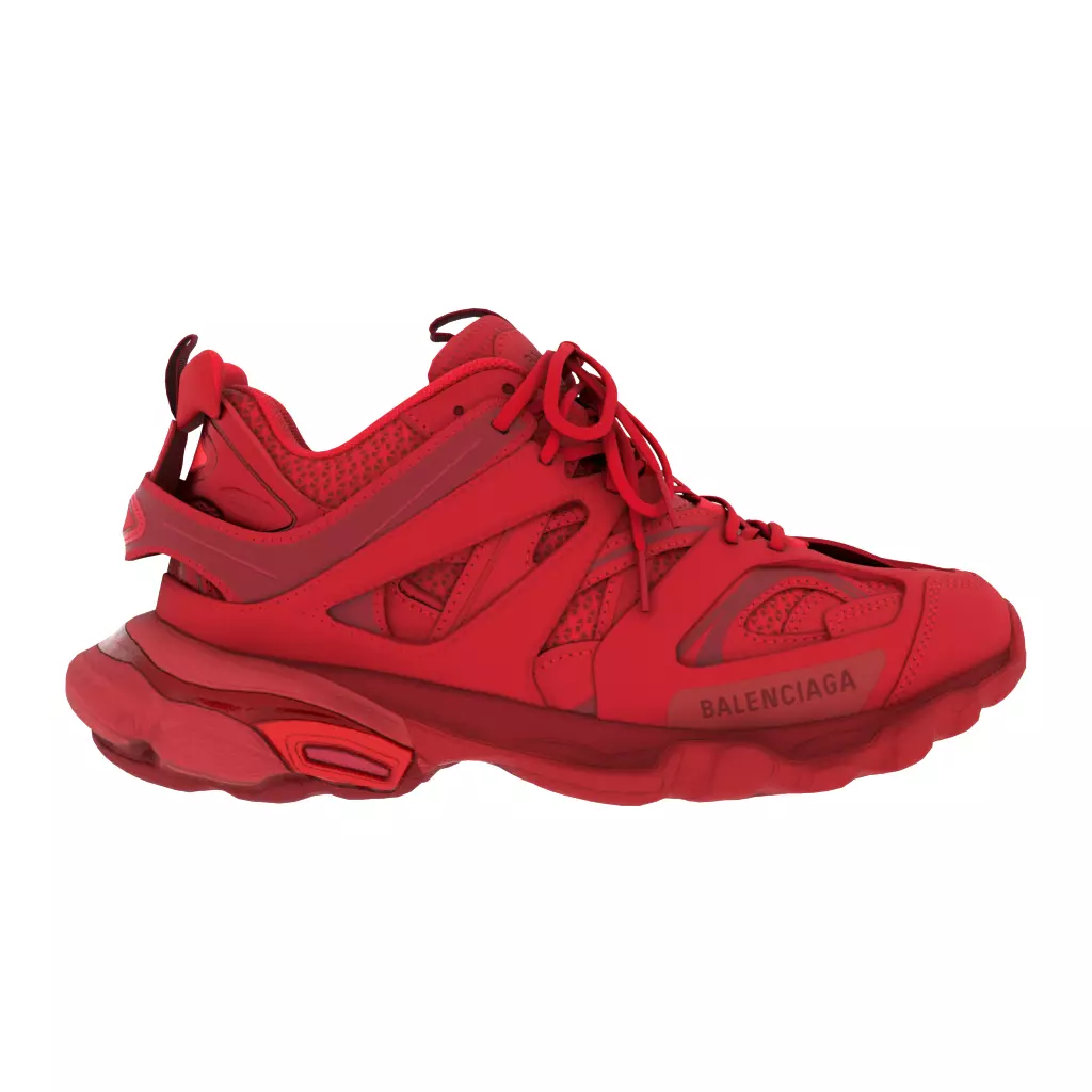 Balenciaga Track Sneaker Red Low-poly 3D model