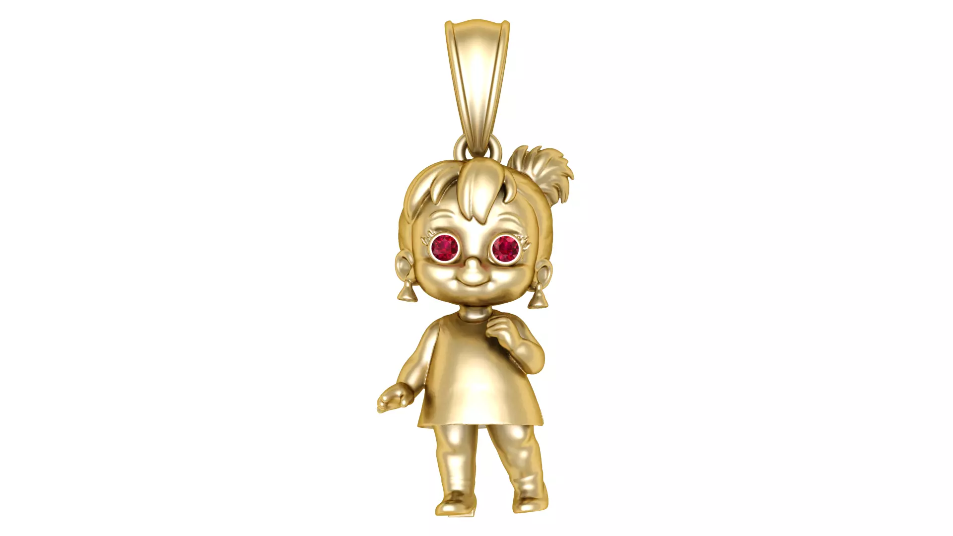 Chibi Girl Character Pendant 3D Model Ruby 3D print model