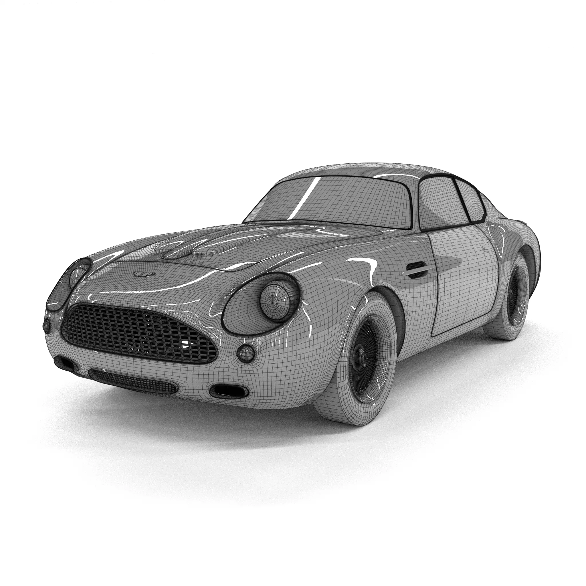 aston martin db4 zagato 1960 without textures and int 3D model