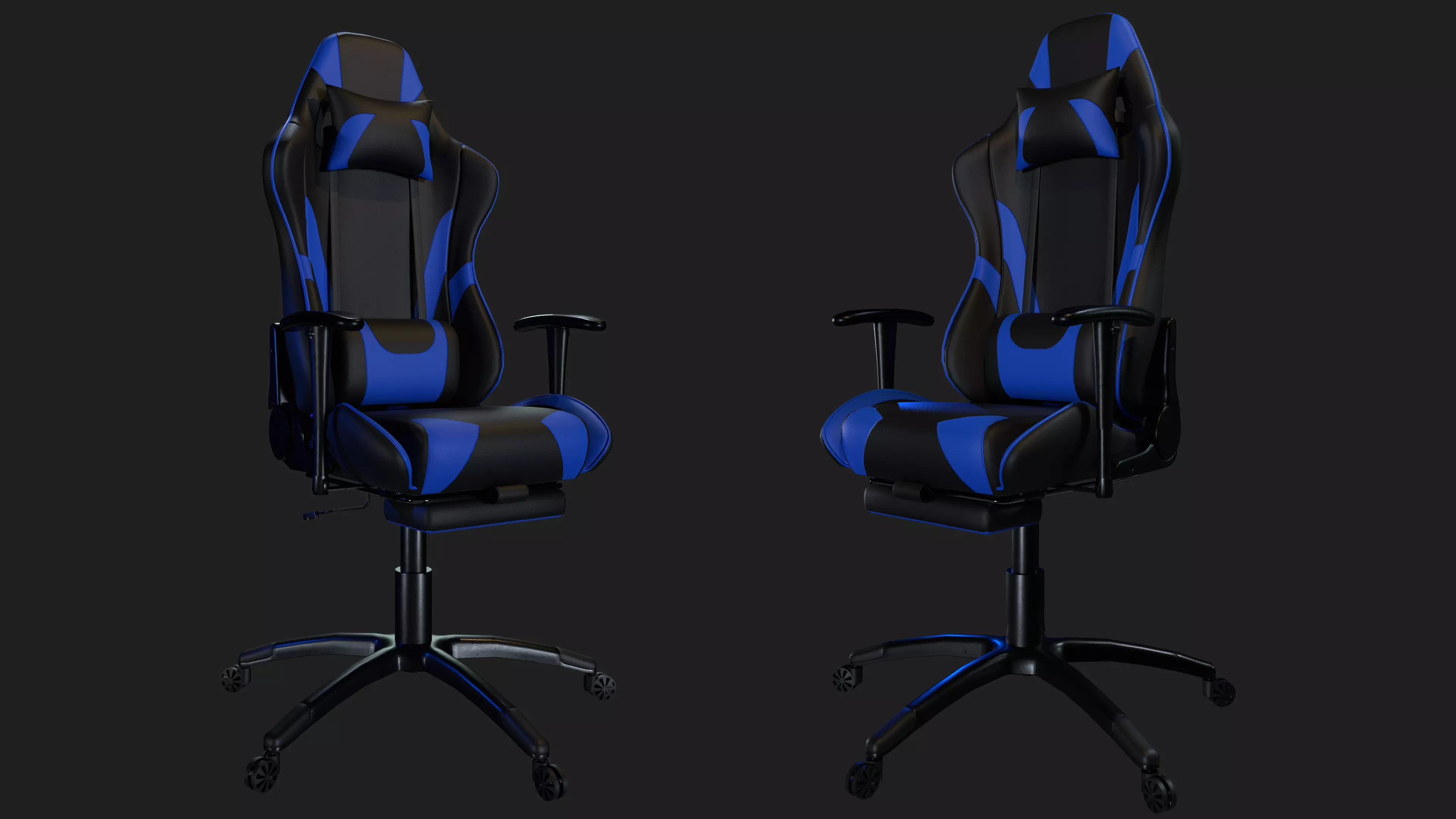 Gaming chair Blue Free 3D model